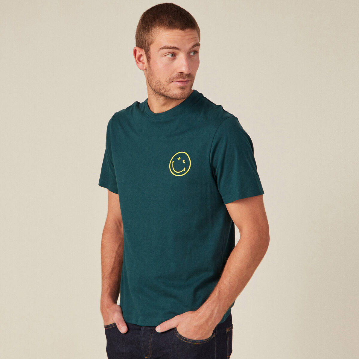 T-shirt SmileyWorld bleu marine homme