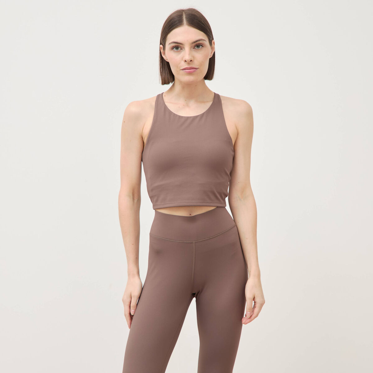 Brassi&egrave;re ajust&eacute;e cropped marron femme