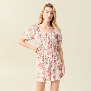 combishort manches ballons blanc femme Combishort manches ballons blanc femme