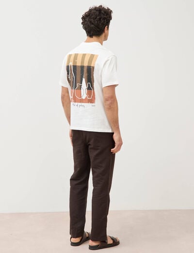 T-shirt en coton ecru homme