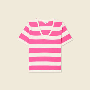 T-shirt manches courtes rose framboise femme