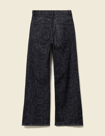 Pantalon wide large taille haute gris fonc&eacute; femme