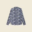 Chemise manches longues fluide bleu marine femme