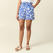Short droite taille haute bleu femme