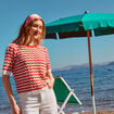 Pull manches courtes rouge femme
