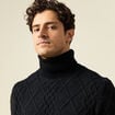 Tricot col montant noir homme
