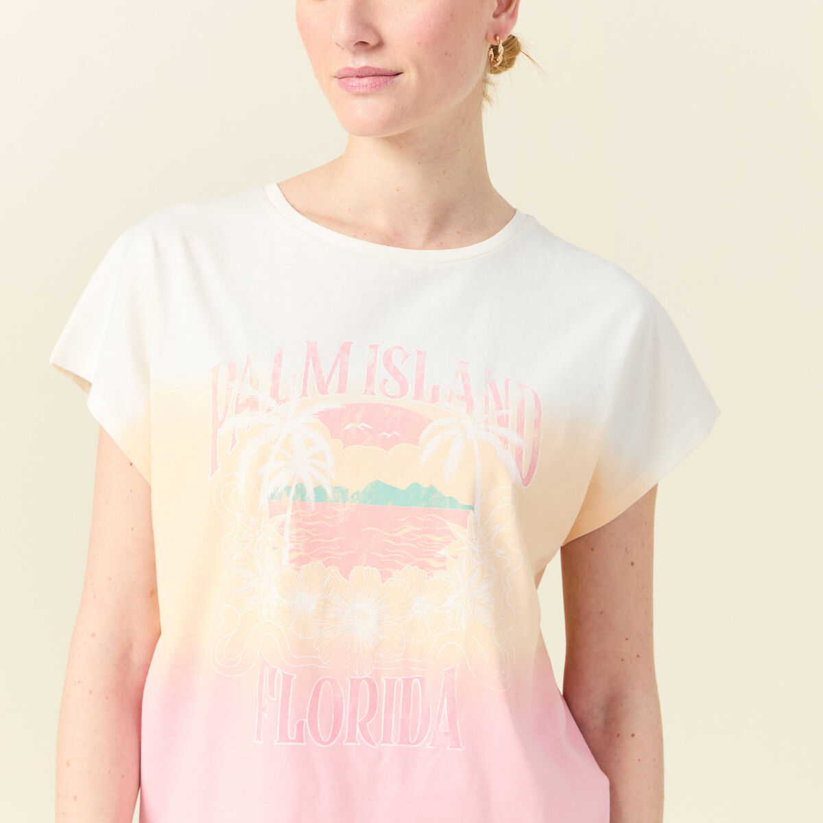 T-shirt éco-responsable rose pastel femme