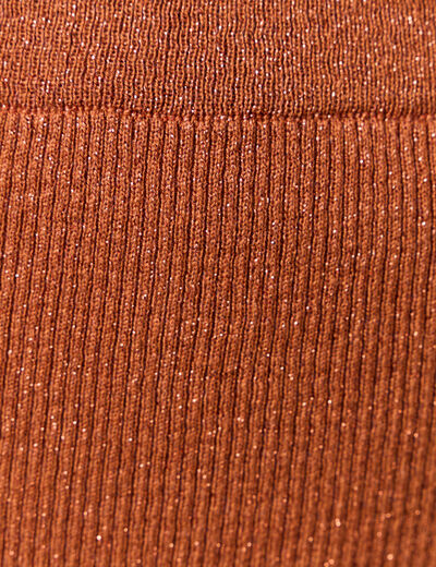 Jupe longue ajustée en tricot orange foncé femme