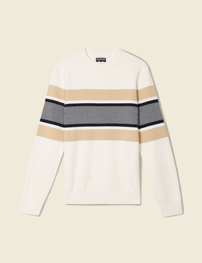 Pull éco-responsable ecru homme