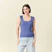 Débardeur bretelles larges bleu gris femme