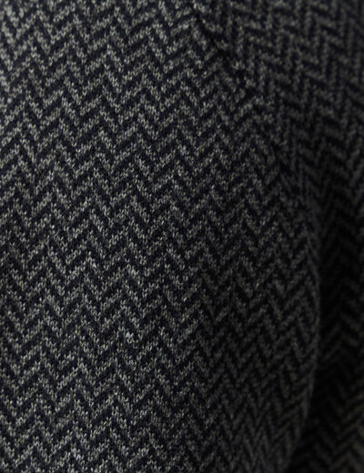Pull col rond manches longues en coton bleu marine homme