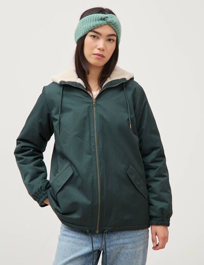 Parka r&eacute;versible vert femme