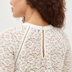 Blouse droite en dentelle ecru femme