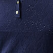 Pull ajour&eacute; manches longues en coton bleu marine femme
