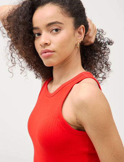 D&eacute;bardeur 2 en 1 avec brassi&egrave;re int&eacute;gr&eacute;e rouge femme