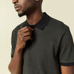 Polo col polo manches courtes en coton noir homme