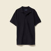 Polo cintr&eacute; manches courtes en coton noir homme