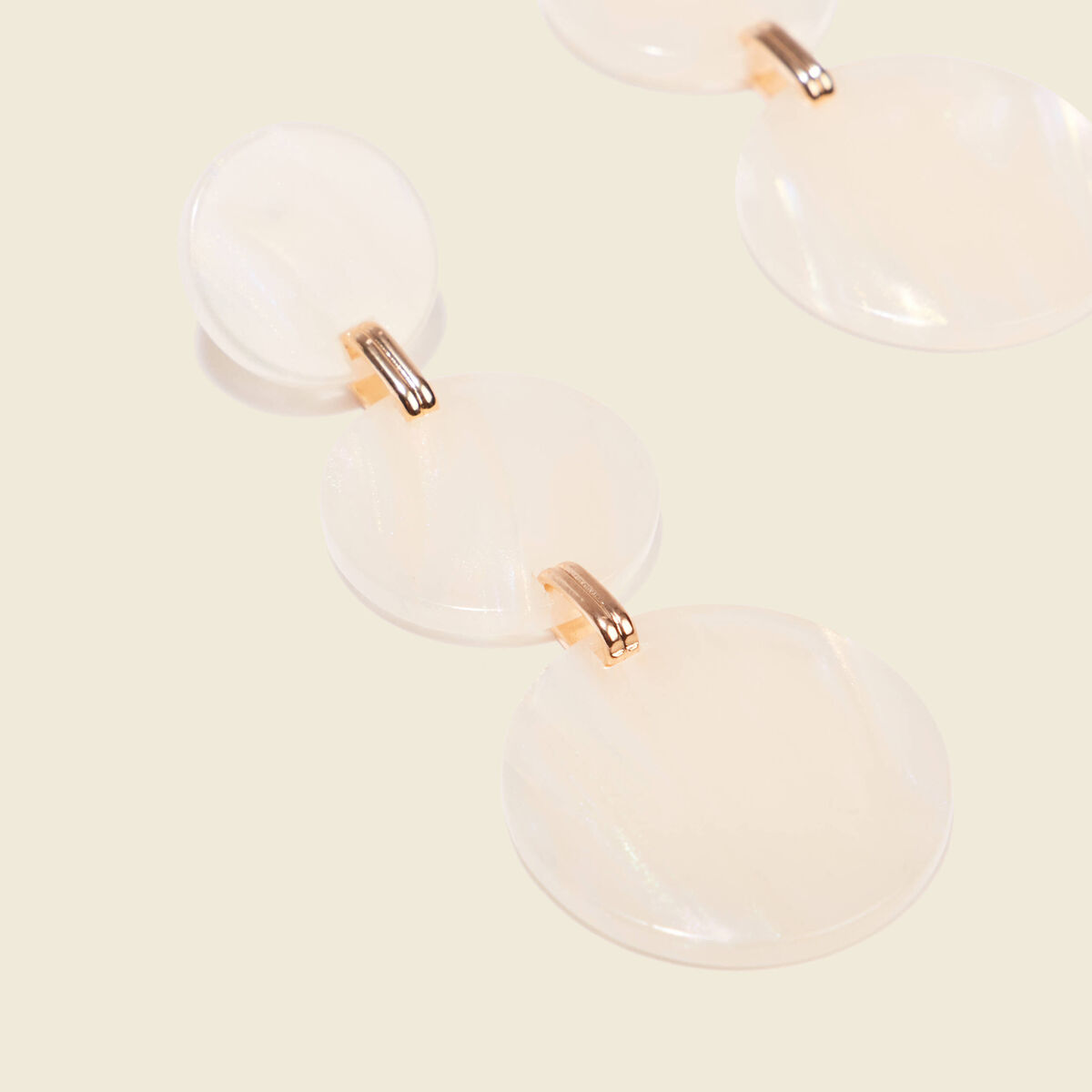Boucles d'oreilles pendantes ecru femme