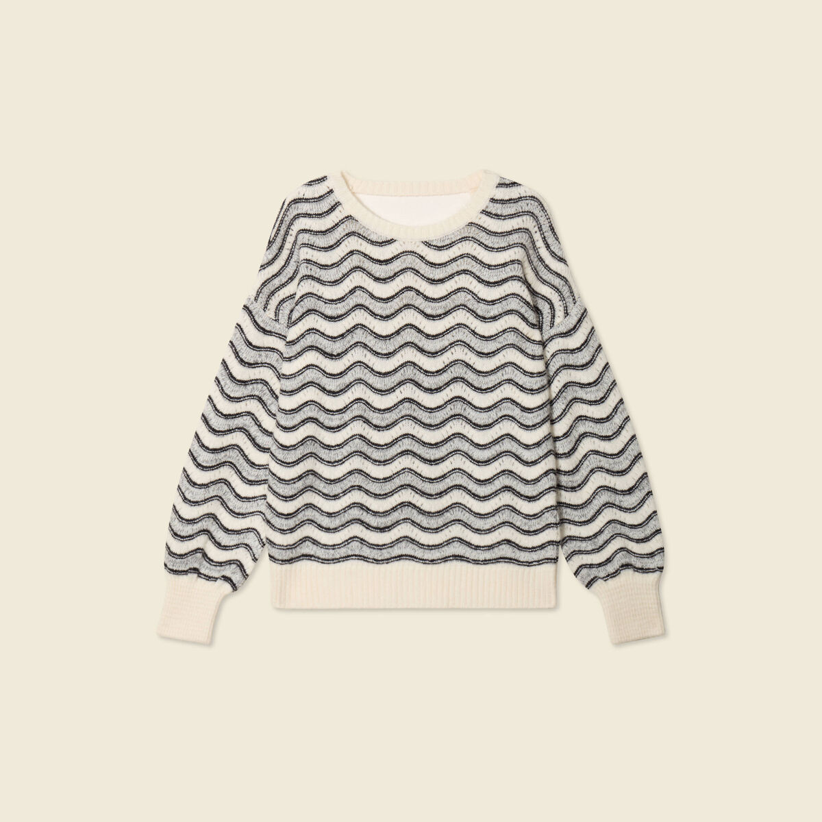 Pull manches longues gris clair femme