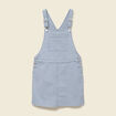 Robe en jeans &agrave; bretelles col carr&eacute; bleu marine femme