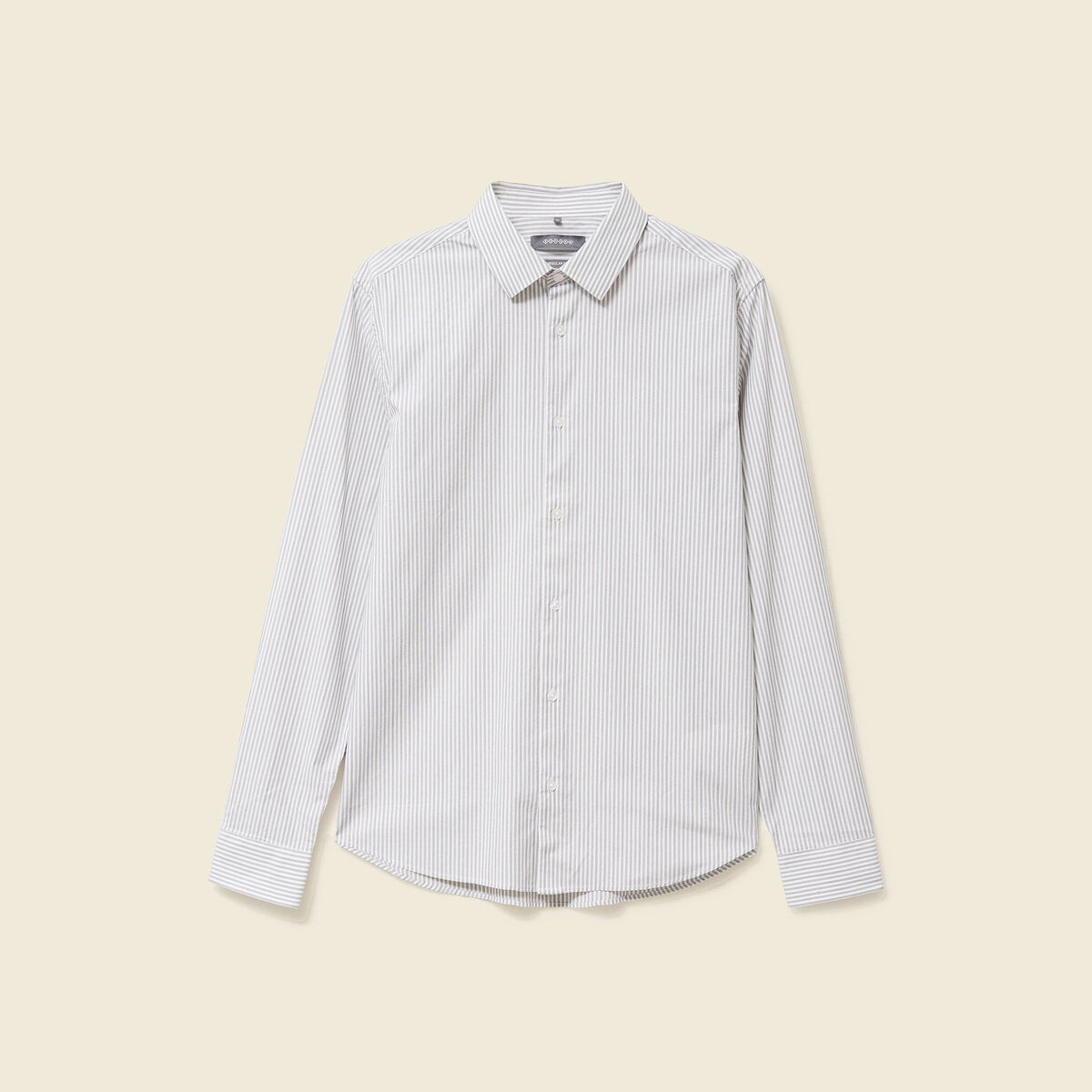 Chemise manches longues gris fonc&eacute; homme