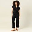 Combinaison pantalon ceinturée noir femme