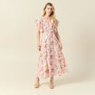 Robe longue évasée blanc femme