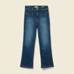 Jeans bootcut cropped taille haute denim brut femme