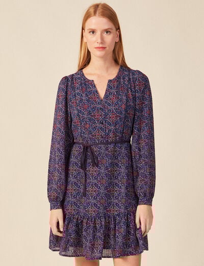 Robe patineuse éco-responsable bleu marine femme