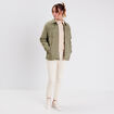 Manteau droit éco-responsable vert kaki femme