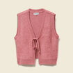 Gilet sherpa droit sans manches mauve femme