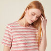 T-shirt manches courtes rouge foncé femme