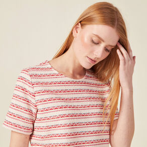 T-shirt manches courtes rouge foncé femme