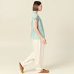 Chemise manches courtes vert pastel femme