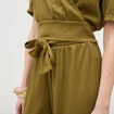 Pantalon loose avec ceinture vert kaki femme