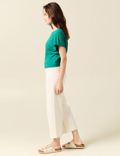 T-shirt manches courtes vert turquoise femme