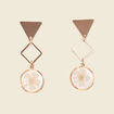 Boucles d'oreilles pendantes ecru femme