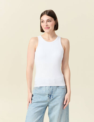 D&eacute;bardeur 2 en 1 avec brassi&egrave;re int&eacute;gr&eacute;e blanc femme