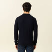 Polo manches longues bleu marine homme