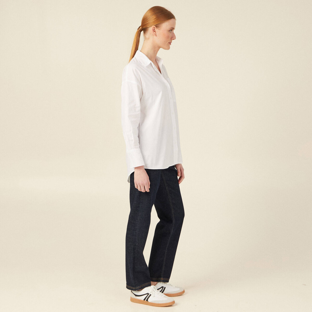 Chemise manches longues blanc femme