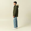 Parka longue droite &agrave; capuche vert kaki homme