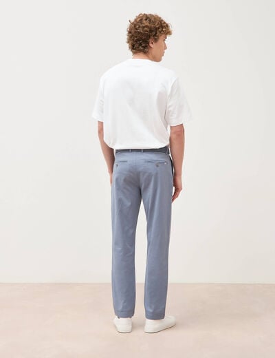 Pantalon straight longueur 32 ceinture bleu gris homme