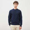 Pull manches longues col rond bleu marine homme