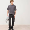 Jeans loose longueur 34 en coton denim snow noir homme