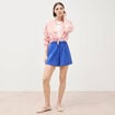 Short taille haute en maille ray&eacute;e bleu electrique femme