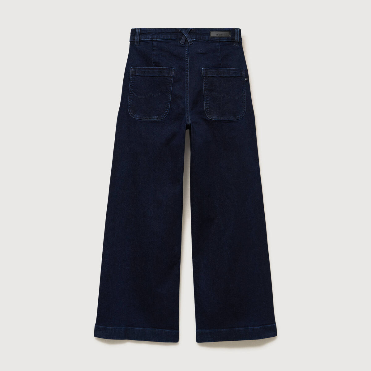 Jeans large taille haute denim brut rinse femme