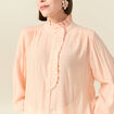 Chemise manches longues col montant rose champagne femme