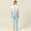 Salopette droite en jean denim used femme