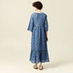 Robe longue droite bleu femme