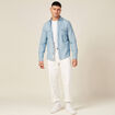 Chemise en jean bleu clair homme